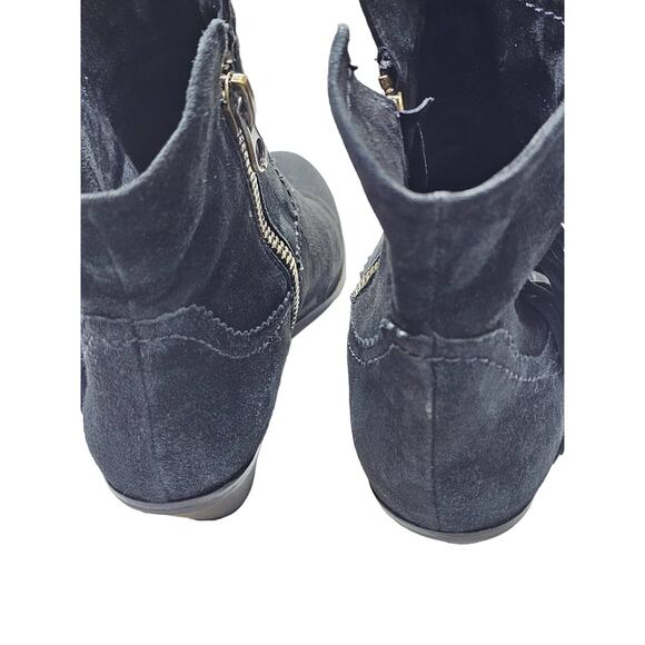 Sam Edelman Womens Louie Sz 7.5 Black Suede Fringe BOHO Festival Ankle Boots - Picture 9 of 15